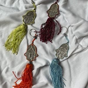 Colorful Moroccan keychain tassels